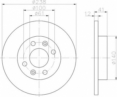 HELLA PAGID 8dd355101241 -  Тормозной диск